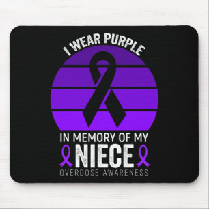 I Wear Purple Overdose Awareness Purple Ribbon Nie Mouse Pad
