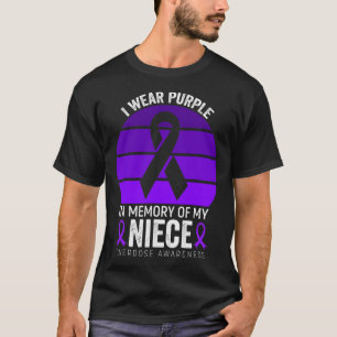 I Wear Purple Overdose Awareness Purple Ribbon Nie T-Shirt