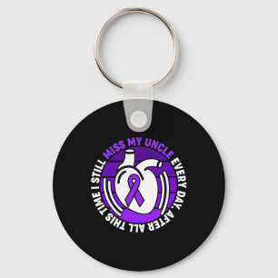 I Wear Purple Overdose Awareness Purple Ribbon Unc Key Ring