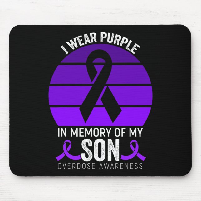 I Wear Purple Overdose Awareness Purple Ribbon Unc Mouse Pad (Front)