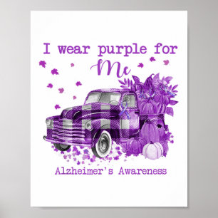 I Wear Purple Pumpkin Truck For Me Heimers Awarene Poster