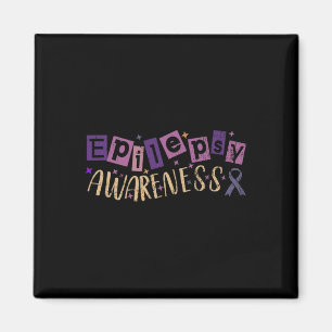 I wear Purple ribbon for epilepsy awareness month Magnet