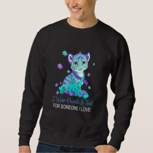 I Wear Purple & Teal For Someone I Love Suicide Aw Sweatshirt