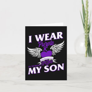 I Wear Purpleei In Memory Of My Son Overdose Aware Card