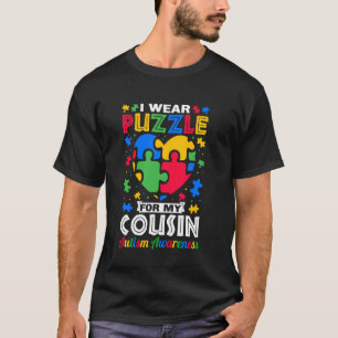 I Wear Puzzle For My Cousin Autism Awareness Broth T-Shirt