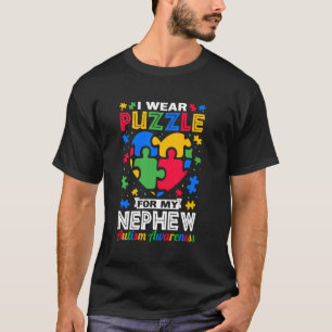 I Wear Puzzle For My Nephew Autism Awareness Broth T-Shirt