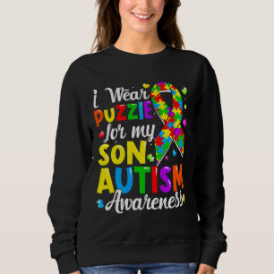 I Wear Puzzle For My Son Autism Awareness Kids Boy Sweatshirt
