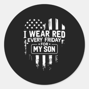 I Wear Red Classic Round Sticker