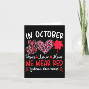 I Wear Red Dyslexia Awareness Month Dyslexia  Card