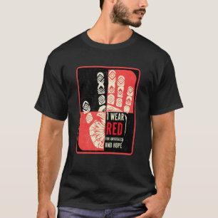 I Wear Red for Awareness and Hope Handprint Suppor T-Shirt