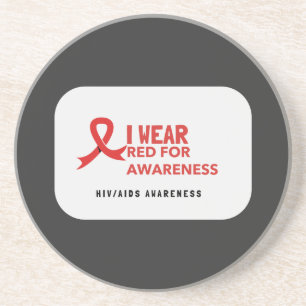 I Wear Red For Awareness Coaster