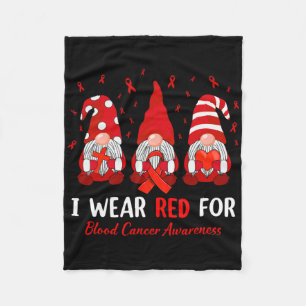 I Wear Red For Blood Cancer Awareness Month Red Ri Fleece Blanket