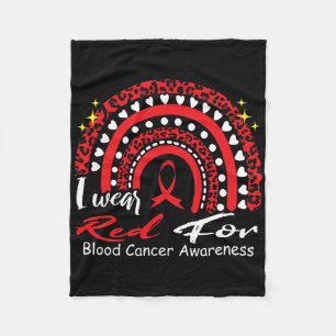 I Wear Red For Blood Cancer Awareness Rainbow In S Fleece Blanket