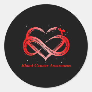 I Wear Red For Blood Cancer Awareness Warrior Classic Round Sticker