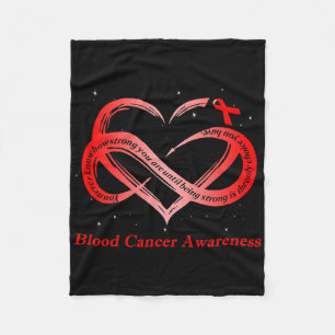 I Wear Red For Blood Cancer Awareness Warrior Fleece Blanket