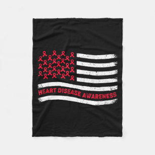 I Wear Red For Heart Disease Awareness Chd America Fleece Blanket
