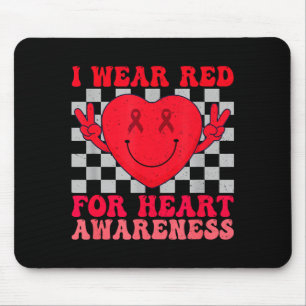 I Wear Red For Heart Disease Awareness Chd Survivo Mouse Pad