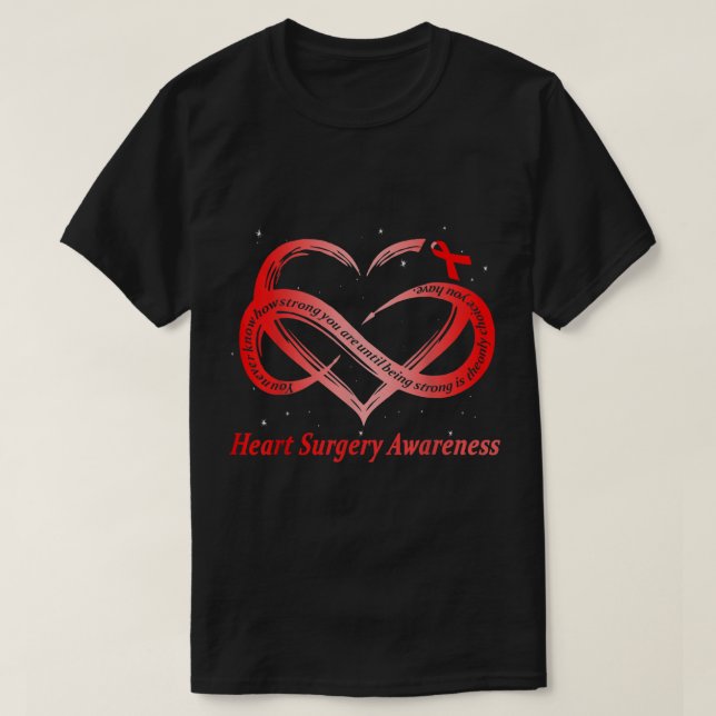 I Wear Red For Heart Surgery Awareness Warrior  T-Shirt (Design Front)