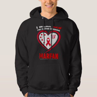 I Wear Red for Marfan syndrome Awareness Raglan Hoodie