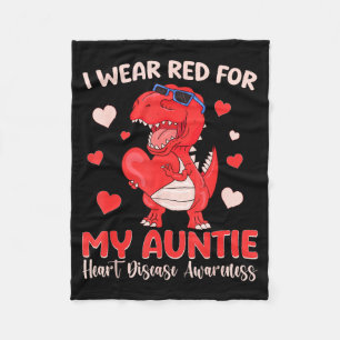 I Wear Red For My Auntie Heart Disease Awareness T Fleece Blanket