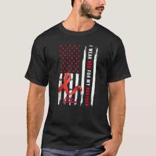 I Wear Red For My Brother Stroke Awareness Survivo T-Shirt