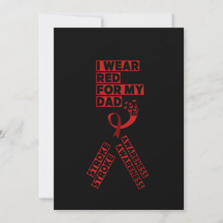 I wear red for my dad stroke awareness month invitation
