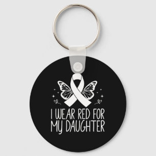 I Wear Red For My Daughter Blood Cancer Awareness  Key Ring