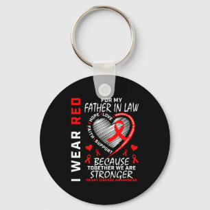 I Wear Red For My Father In Law Heart Disease Awar Key Ring