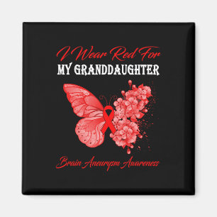 I Wear Red For My Granddaughter Brain Aneurysm Magnet