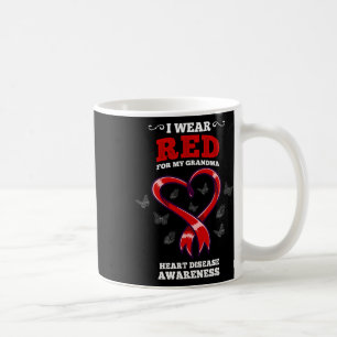 I Wear Red For My Grandma Heart Disease Awareness Coffee Mug