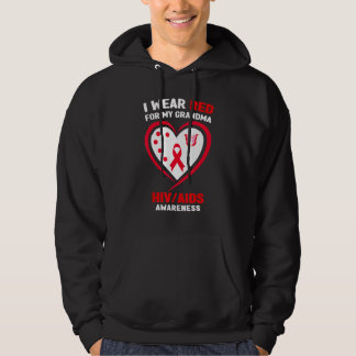 I Wear Red for My Grandma HIVAIDS Awareness Hoodie