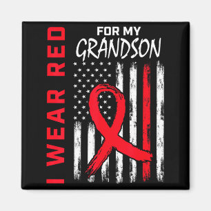 I Wear Red For My Grandson Heart Disease Awareness Magnet