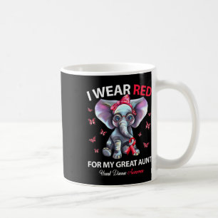 I Wear Red For My Great Aunt Heart Disease Awarene Coffee Mug