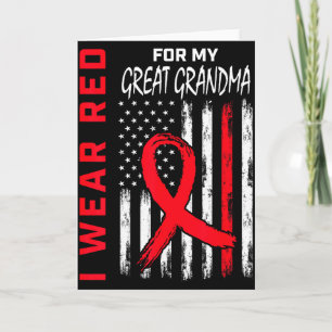 I Wear Red For My Great Grandma Heart Disease Awar Card