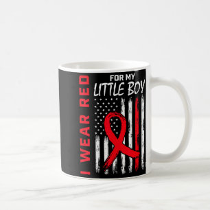 I Wear Red For My Little Boy Heart Disease Awarene Coffee Mug