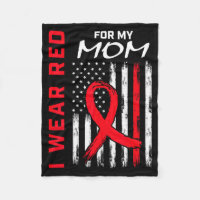 I Wear Red For My Mom Heart Disease Awareness Flag