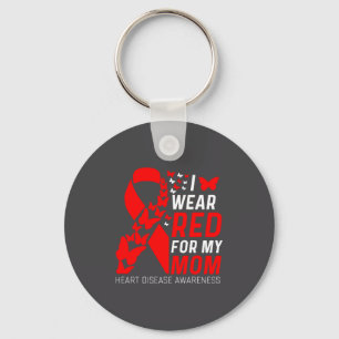 I Wear Red For My Moms Butterflies Heart Disease A Key Ring