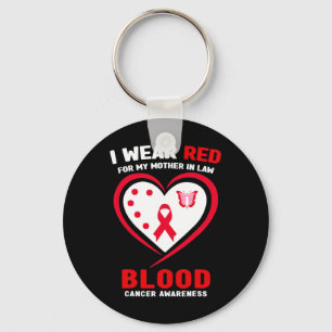 I Wear Red For My Mother In Law Blood Cancer Aware Key Ring