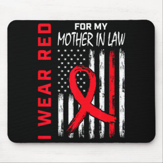 I Wear Red For My Mother In Law Heart Disease Awar Mouse Pad