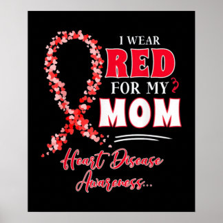 I Wear Red For My Mum Poster