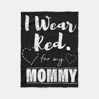 I Wear Red For My Mummy Tee Fleece Blanket