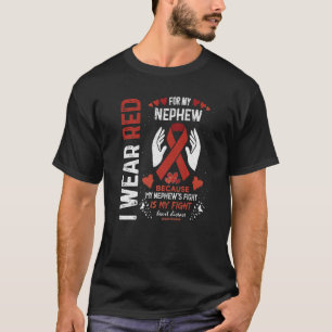I Wear Red For My Nephew Fighter Heart Disease Awa T-Shirt