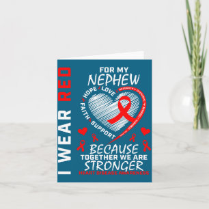 I Wear Red For My Nephew Heart Disease Awareness  Card