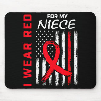 I Wear Red For My Niece Heart Disease Awareness Fl Mouse Pad