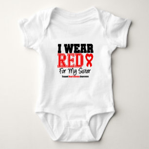I Wear Red For My Sister Baby Bodysuit