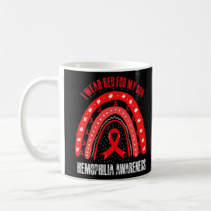 I Wear Red For My Son Haemophilia Awareness Ribbon Coffee Mug