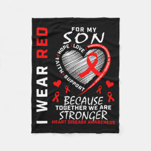 I Wear Red For My Son Heart Disease Awareness Mont Fleece Blanket