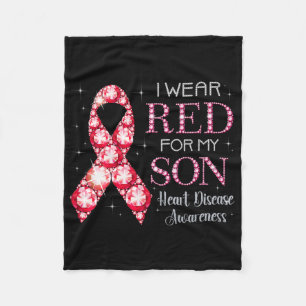 I Wear Red For My Son Heart Disease Awareness Supp Fleece Blanket