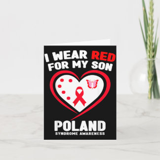 I Wear Red For My Son Poland Syndrome Awareness Card