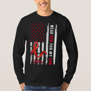 I Wear Red For My Son Stroke Awareness Survivor Wa T-Shirt